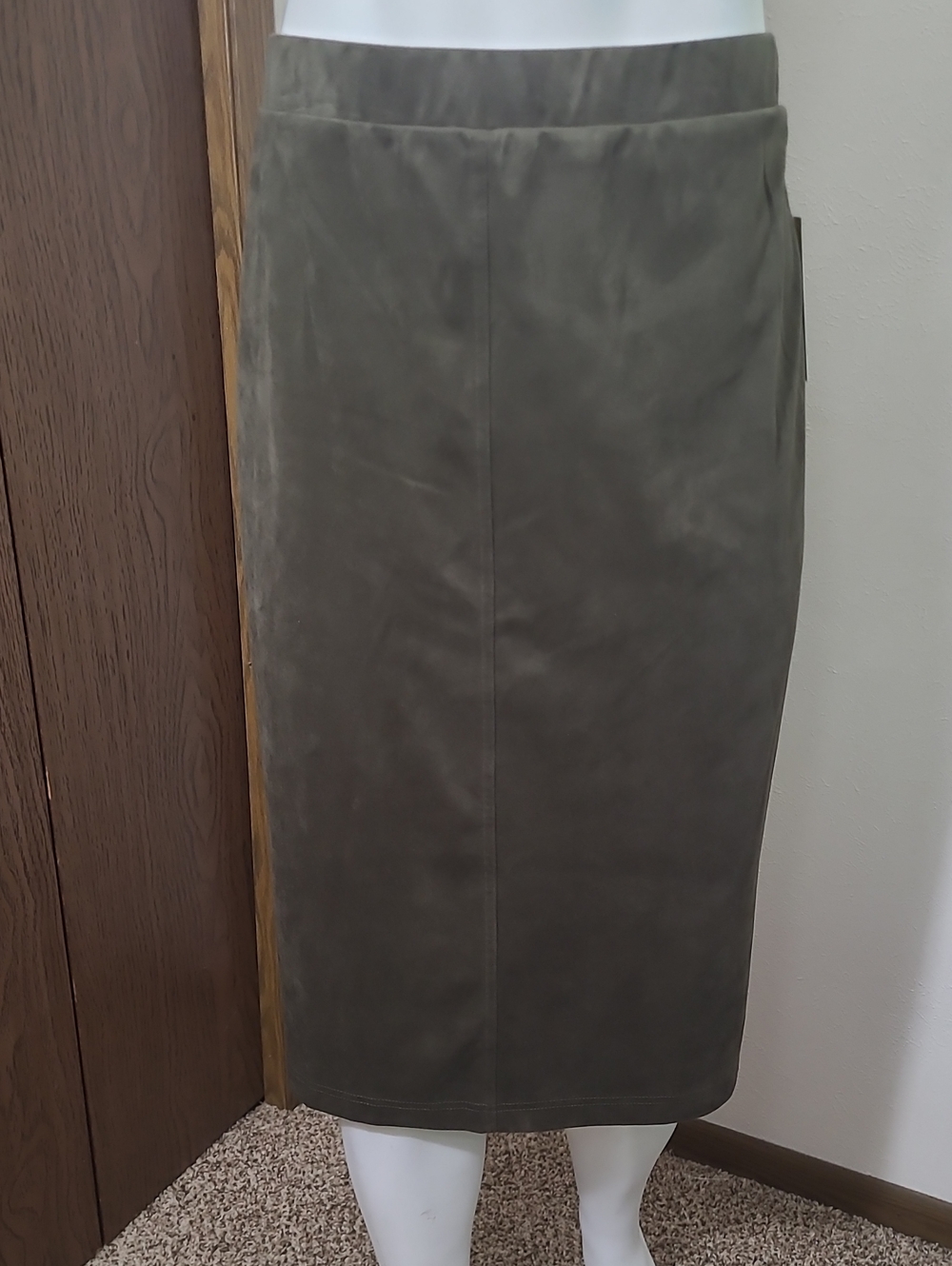 Jules & Leopold Olive Midi Pencil Skirt
